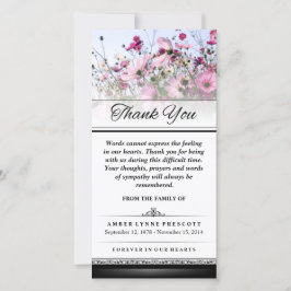 Vielen Dank, dass Sie mit rosa Blume keine Wörter  Dankeskarte