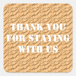 Vielen Dank, dass Sie mit uns Urlaub Zuhause Renta Quadratischer Aufkleber