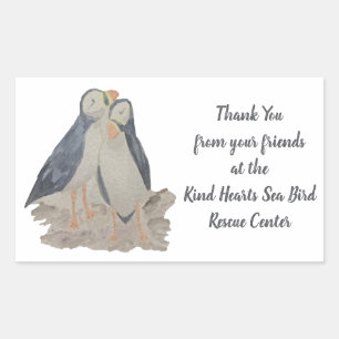 Vielen Dank, dass Sie Niedliche Puffins aus Tierre Rechteckiger Aufkleber