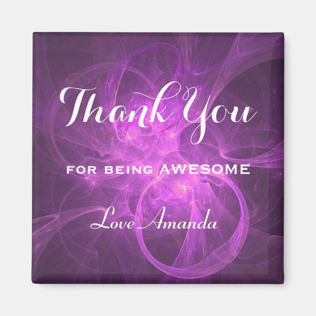 Vielen Dank, dass Sie Phantastisch Lila rosa Abstr Magnet (Vorne)