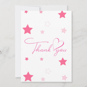 Vielen Dank, dass Sie Pink Stars Hearts Flat Card Feiertagskarte