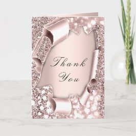 Vielen Dank, dass Sie Rose 3D-Frame-Initials Weddi Dankeskarte