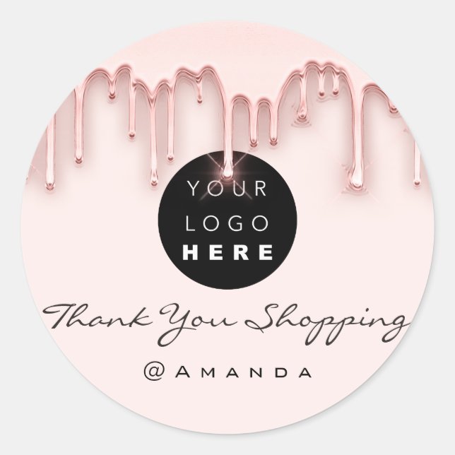 Vielen Dank, dass Sie Rose-Powder mit Namen kaufen Runder Aufkleber (Vorderseite)