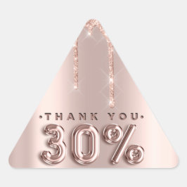 Vielen Dank, dass Sie Rose-Tropfen 30%Off Triangle Dreieckiger Aufkleber