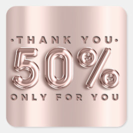 Vielen Dank, dass Sie Rose-Tropfen 50% Rabatt für  Quadratischer Aufkleber