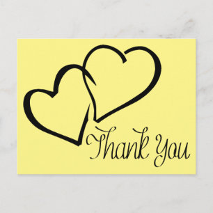 Vielen Dank, dass Sie schwarz und gelb Herz-Post-K Postkarte