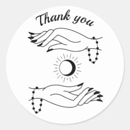 Vielen Dank, dass Sie schwarze Linie zeichne Hände Runder Aufkleber
