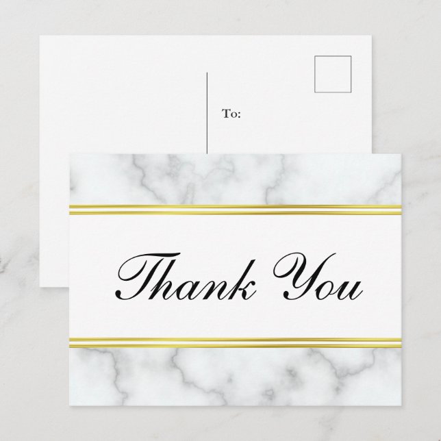 Vielen Dank, dass Sie Script Elegante Imitate Whit Postkarte (Vorne/Hinten)