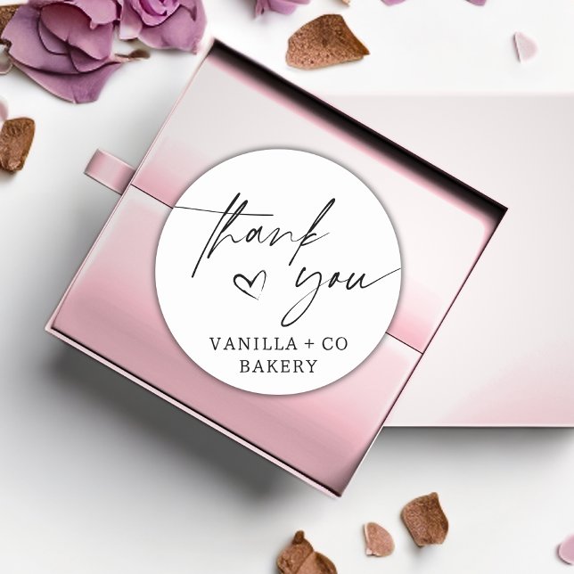 Vielen Dank, dass Sie Script Heart Bakods Bakery B Runder Aufkleber (Von Creator hochgeladen)