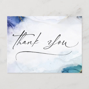 Vielen Dank, dass Sie Script Watercolor Gold Elega Postkarte
