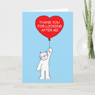 Vielen Dank, dass Sie sich die Katze angesehen hab Dankeskarte