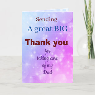 Vielen Dank, dass Sie sich um meine Vater-Grüße-Ka Dankeskarte