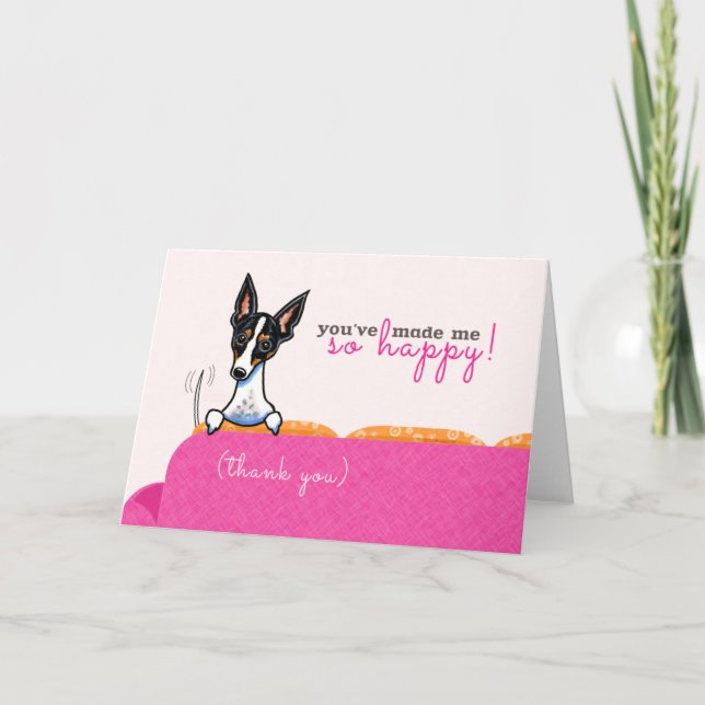 Vielen Dank, dass Sie so glücklich rosa sind Dankeskarte (Vorderseite)