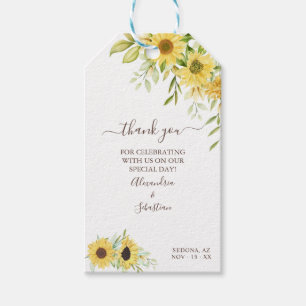 Vielen Dank, dass Sie Sonnenblumen Grüne Hochzeit Geschenkanhänger