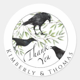 Vielen Dank, dass Sie Sticker Raven Bird Blume