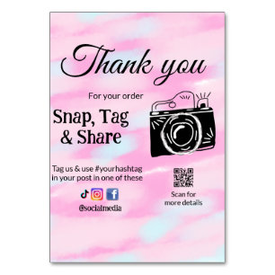 Vielen Dank, dass Sie Tag-Share-Kamera hinzufügen, Tischnummer