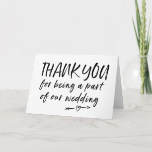 Vielen Dank, dass Sie Teil unserer Hochzeitskarte  Dankeskarte