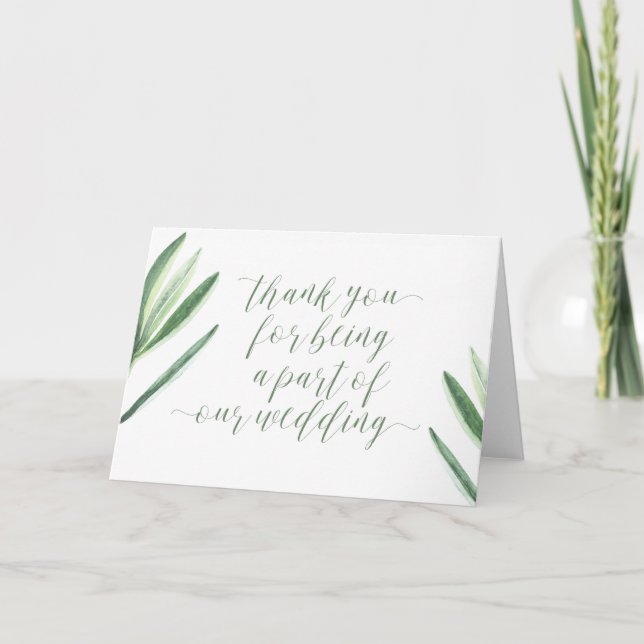 Vielen Dank, dass Sie Teil unserer Hochzeitskarte  Dankeskarte (Vorderseite)