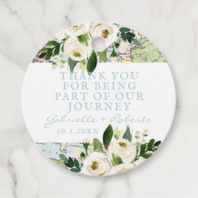 Vielen Dank, dass Sie Teil unserer Reise-Karte sin Geschenkanhänger (Vorderseite)