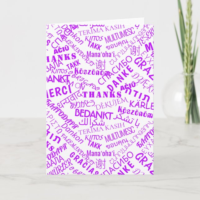 Vielen Dank, dass Sie Text Card Multi Language Wor Karte (Vorderseite)