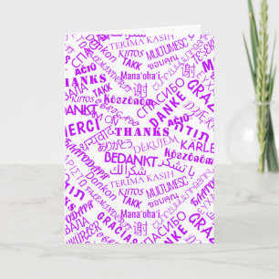 Vielen Dank, dass Sie Text Card Multi Language Wor Karte