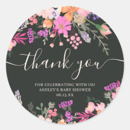 Vielen Dank, dass Sie Typografie Pastell Wiesen wi Runder Aufkleber