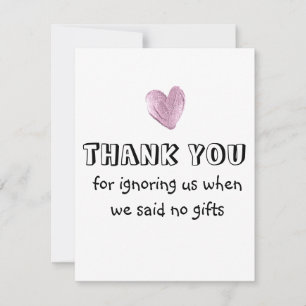 Vielen Dank, dass Sie uns ignoriert haben, als wir RSVP Karte