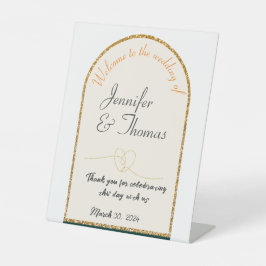 Vielen Dank, dass Sie unsere Hochzeit/Goldkante fe Sockelschild
