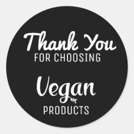 Vielen Dank, dass Sie Vegane Produkte ausgewählt h Runder Aufkleber