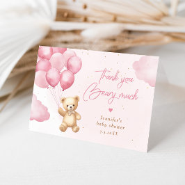 Vielen Dank, dass Sie viel rosa Teddy Bär Vielen D Dankeskarte