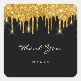 Vielen Dank, dass Sie Wedding Beauty Black Quadratischer Aufkleber