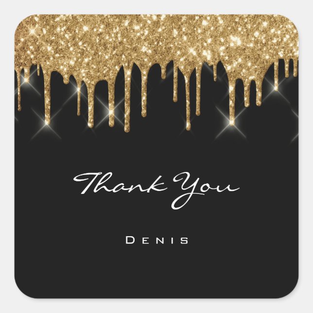 Vielen Dank, dass Sie Wedding Beauty Black Quadratischer Aufkleber (Vorderseite)