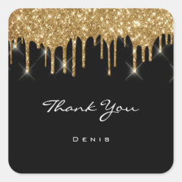 Vielen Dank, dass Sie Wedding Beauty Black Quadratischer Aufkleber
