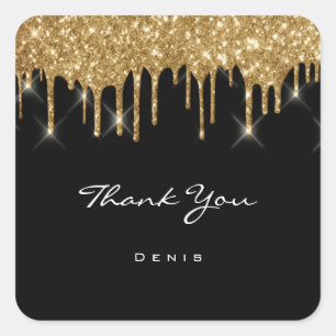Vielen Dank, dass Sie Wedding Beauty Black Quadratischer Aufkleber