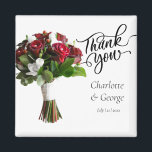 Vielen Dank, dass Sie Wedding Bouquet Blume Gastge Magnet<br><div class="desc">Vielen Dank für Ihre Hochzeit Bouquet Blume Gastgeschenk Hochzeit Dieses Design ist perfekt für Ihre grüne und weiße rustikale boho Hochzeit Thema. Und leicht anzupassen und zu personalisieren,  indem Sie den Text ändern</div>