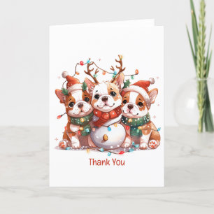 Vielen Dank, dass Sie Weihnachten Englisch Bulldog Dankeskarte