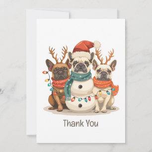 Vielen Dank, dass Sie Weihnachten Französisch Bull Dankeskarte
