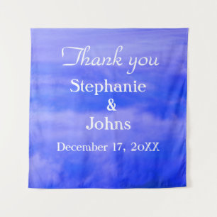 Vielen Dank Deep Blue Cloud Art Abstrakte Hochzeit Wandteppich