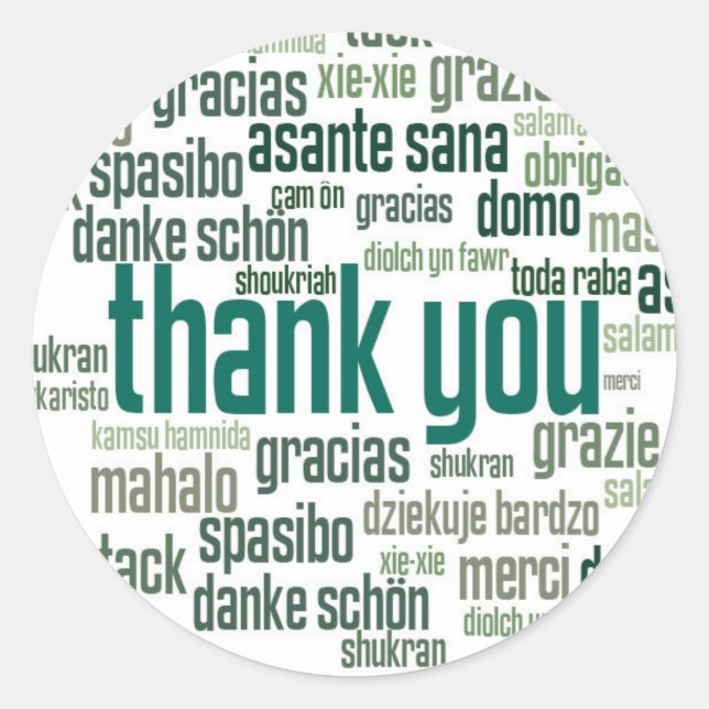 Vielen Dank, der grüne Umschlag Aufkleber Aufklebe (Vorderseite)