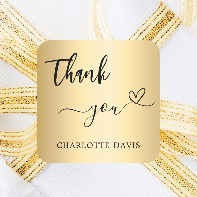 Vielen Dank, der Name des Goldes Quadratischer Aufkleber (Von Creator hochgeladen)