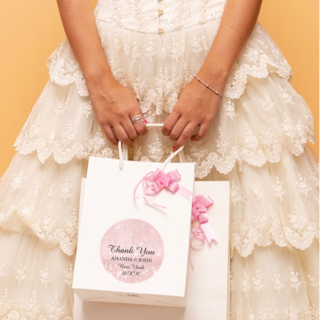 Vielen Dank Diamond Name Wedding Bridal Sweet16. Runder Aufkleber (Thank You Diamond Name Wedding Bridal Sweet16th Classic Round Sticker)