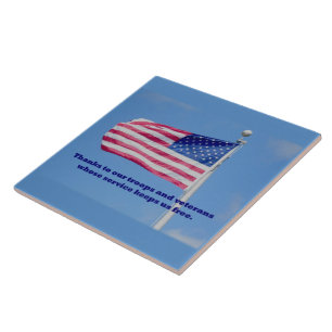 Vielen Dank, die amerikanische Flagge von Troops Fliese