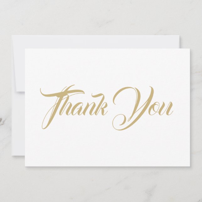 Vielen Dank, die goldfarbene, elegante Skriptkarte (Vorderseite)