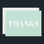 Vielen Dank, die weiße Karte mit Meeresfrüchten<br><div class="desc">Danke, danke, Meeresfrüchte Minze grün, moderne Note Card. Elegantes, modernes Design.</div>