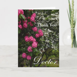 Vielen Dank, Doktor Pink und Weiße Blüte/Garten Dankeskarte
