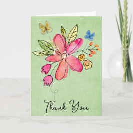 Vielen Dank Doodle Blume Card Karte