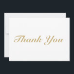 Vielen Dank, Drehbuch Gold, weiße elegante Notenka<br><div class="desc">Vielen Dank,  Drehbuch Gold weißen eleganten Notiz-Karte. Elegantes,  modernes Design.</div>