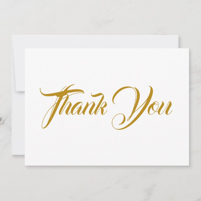 Vielen Dank dunkelgoldfarbene, elegante Skriptkart (Vorderseite)