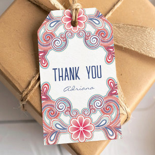 Vielen Dank, ein Geschenktag mit boho vibes Geschenkanhänger