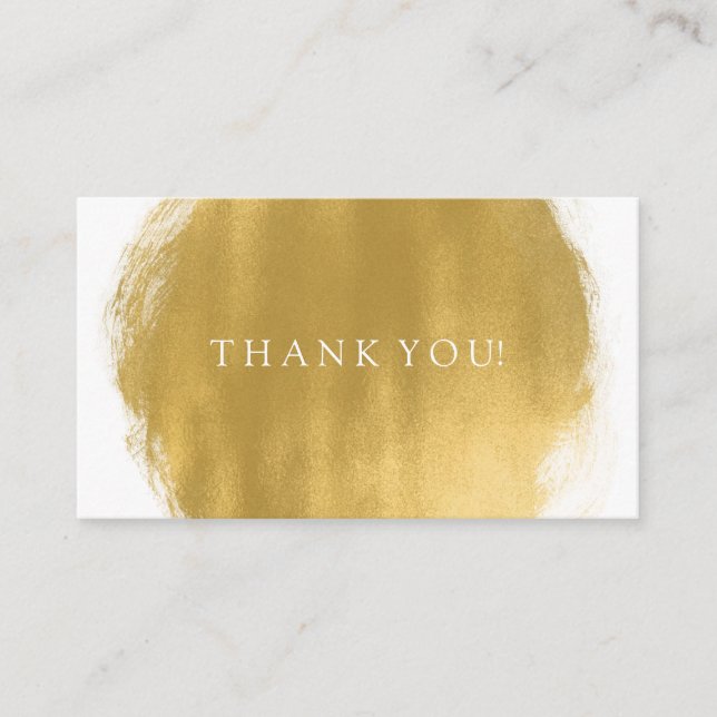 Vielen Dank einfügen Gold Paint Look Begleitkarte (Vorderseite)